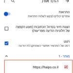 כעת יש לבחור את האתר שממנו את רוצים להסיר את ההתראות – הסרת עדכוני פוש במכשירי אנדרואיד