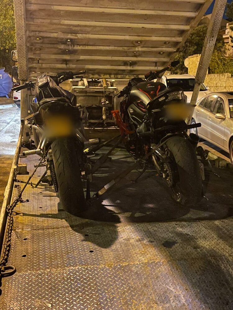 נערכה פעילות למניעת תופעת הרכבים המשופרים והמשתוללים בחיפה (צילום: משטרת ישראל)