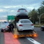 כלי רכב של נהגים עבריינים שנתפסו על ידי המשטרה  – אכיפה נגד נהיגה פרועה בכבישי חיפה (צילום: משטרת ישראל)