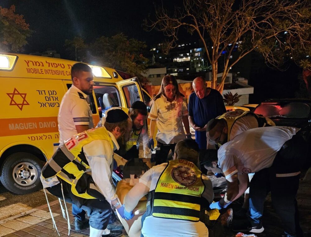 גבר הותקף על ידי חזיר בר בחיפה (צילום: ארגון הצלה)