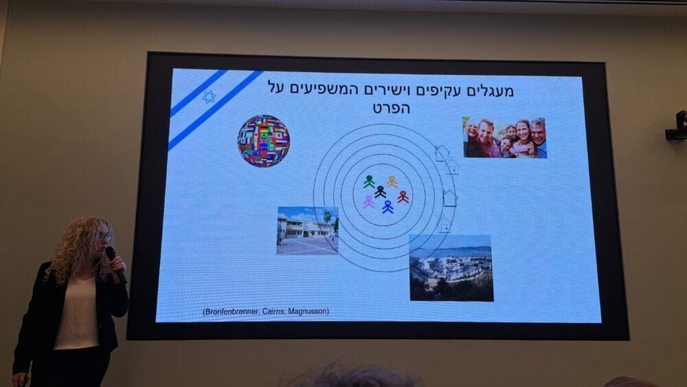 אתנה – המועדון האקדמי של ידידות אוניברסיטת חיפה -פרופ'  אדר בן אליהו – מעגלים המשפיעים על הפרט (צילום: רחלי אורבך)