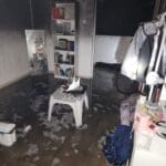 טירת כרמל – תמונת חימום יצרה שריפה והדירה נשרפה כליל (צילום: כבאות והצלה)