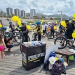 רכיבה חיפאית למען משפחות החטופים בעזה (צילום: יעל הורביץ)
