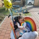 תחפושות מתגלגלות – יהב בתחפושת קשת בענן (צילום: אוריין דווידוביץ)