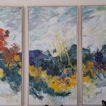 רותי סגל – טריפטיכון באדום, צהוב וכחול  (צילום: רחלי אורבך)