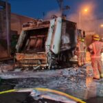 Garbage truck burning (photo: Fire and Rescue)