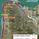 שיקוע הרכבת בתוואי הקיים – החלופה שקודמה על ידי עיריית חיפה בראשות קליש – סקיצה מטעם העמותה נציגי החברה והסביבה (ע"ר)