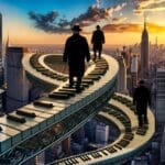 דב פוקס – "צעדת ערב מעל ניו יורק", עבודת צילום אומנות דיגיטלית (צילום: דב פוקס)