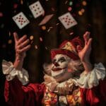 A_clown_performing_a_trick_with_cards