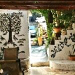 בית משפ' שקולניק – עיטורי החצר בבית בבת גלים (צילום: אלבום פרטי, משפ' שקולניק)
