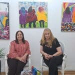 סמאח עווד וציוריה אשר בגלריה – צילום משותף (צילום: נגה כרמי)