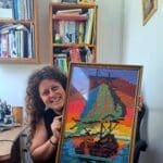 ניקה קושניר – תמונת הריקמה האוצרת זיכרונות של בית (צילום: רחלי אורבך)