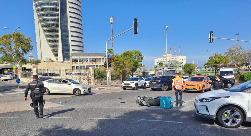 תאונת קטנוע בחיפה (צילום: איחוד הצלה)