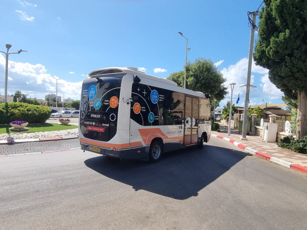 ניסוי ראשון מסוגו בישראל של אוטובוס אוטונומי בכביש ציבורי (צילום: חברת אימג'רי)