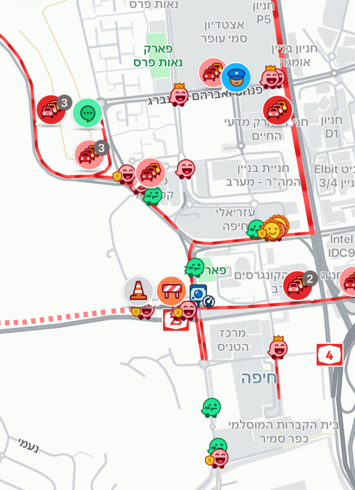 WAZE - תאונה שנייה להיום במנהרות הכרמל – 12/1/25