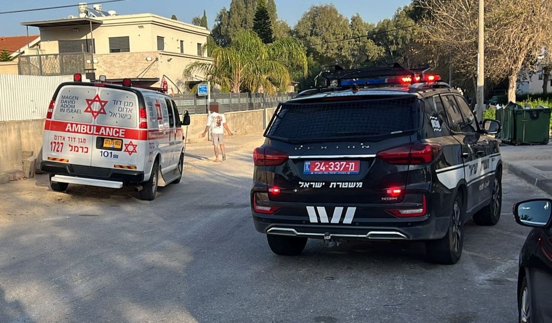 גבר נדקר במרכז מסחרי ברחוב כברי - קריית חיים - חיפה (צילום: מד