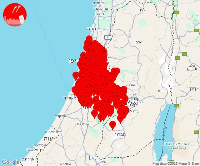 ירי טיל מתימן לעבר גוש דן - 30/3/25 (ההדמיה על ידי מערכת צופר)