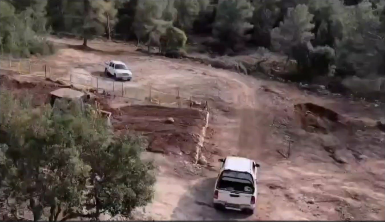 עבודות שטח בלב שטח מוגן (צילום: המשטרה ורשות הטבע והגנים)