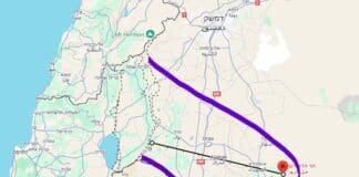 המובלעת הדרוזית בדרוום סוריה - מגבולות ישראל ועד הר הדרוזים - 82 קילומטרים (גוגל מפות)