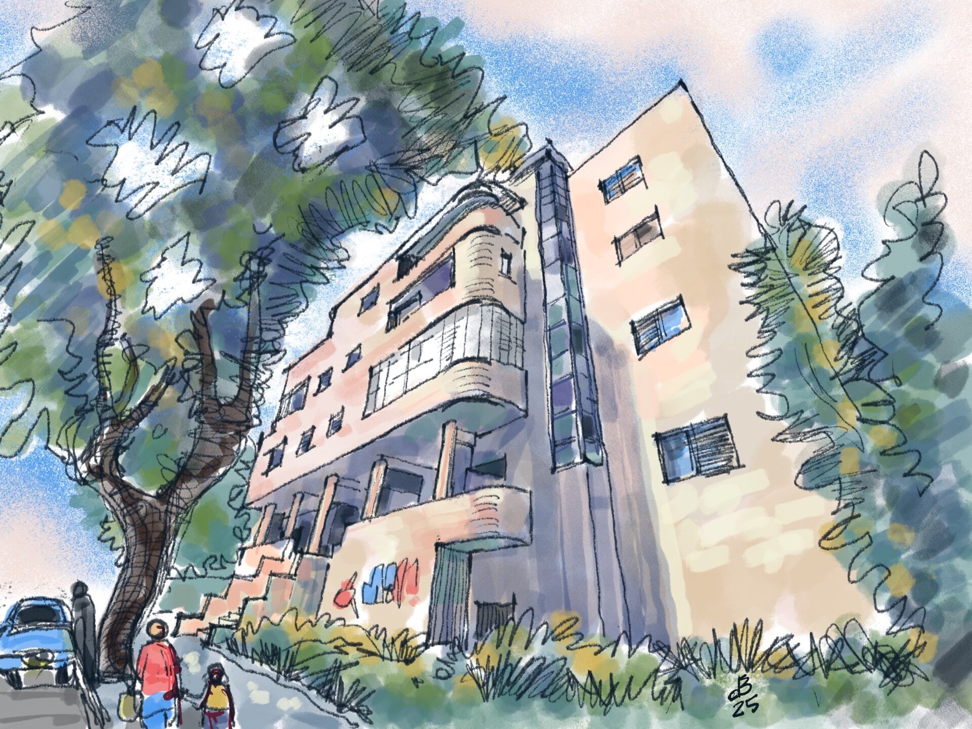 ארלוזורוב 63-65 (איור ד״ר דוד בר און)