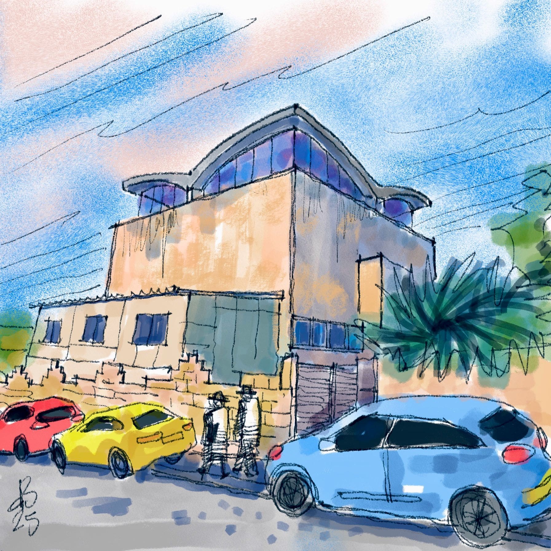 בית הכנסת בעין הים (איור: ד״ר דוד בר און)