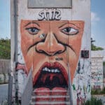 גרפיטי בבית ספר יסודי ״דרויאנוב״ בדרום תל אביב (צילום: שרון לייבל)