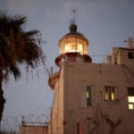 מגדלור סטלה מאריס בשקיעה (צילום: שרון לייבל)