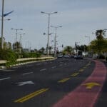מבט ממזרח למערב אל צומת שפרינצק על כביש 4 (צילום: שרון לייבל)