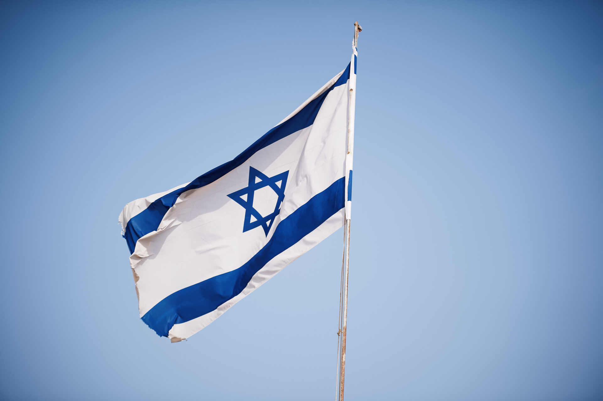 דגל ישראל מתנופף (צילום: שרון לייבל)