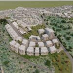הדמייה של שכונת מורדות גולדה (מתוך סדר יום לישיבת ועדת המשנה של הוועדה המקומית. הדמייה: משרד גורדון אדריכלים)
