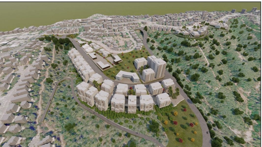 הדמייה של שכונת מורדות גולדה (מתוך סדר יום לישיבת ועדת המשנה של הוועדה המקומית. הדמייה: משרד גורדון אדריכלים)