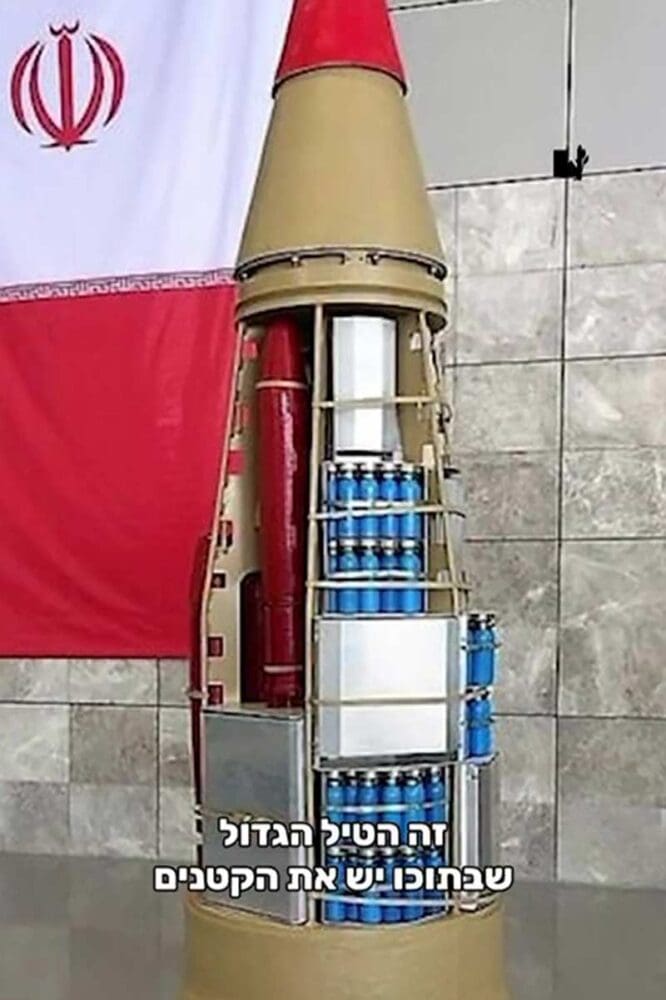 האיראנים משגרים טילים המתפרקים לפצצות מצרר - חלקן לא מתפוצצות - סכנת נפלים (צילום: פיקוד העורף)