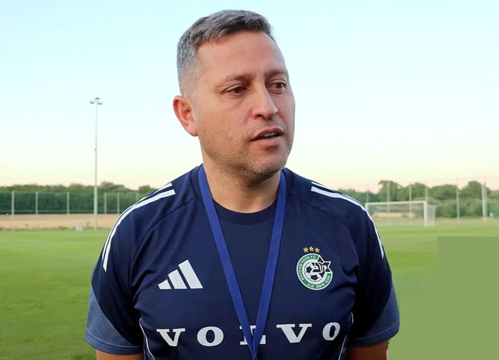 אימון ראשון לדייגו פלורס במכבי חיפה (צילום: מכבי חיפה האתר הרישמי). 