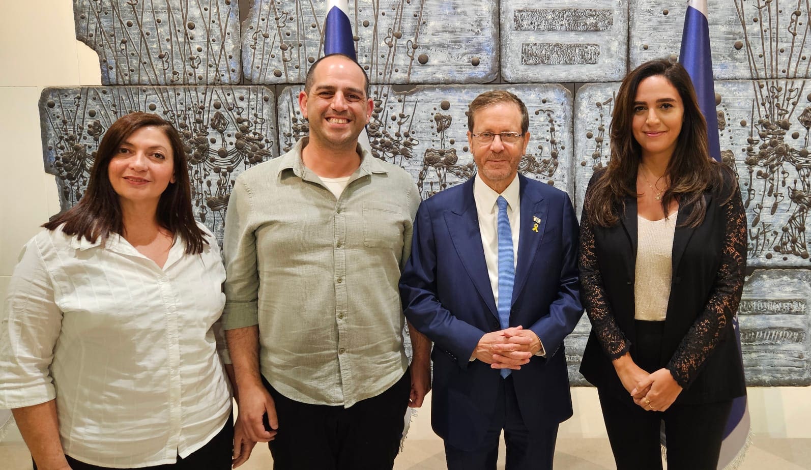 נוי אליהו, נשיא המדינה, ליאור אוזמן, לילך שגב (צילום: בית הנשיא)