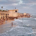 שקיעה של קיץ בחופי חיפה (צילום: שרון לייבל)