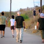 הליכה בשבילי טיילת שקמונה (צילום: שרון לייבל)