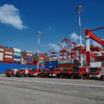 כוחות כבאות והצלה בנמל הסיני (SIPG) (צילום: שרון לייבל)
