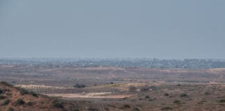 רצועת עזה בתצפית מ״גבעת קובי״ בשדרות (צילום: שרון לייבל)