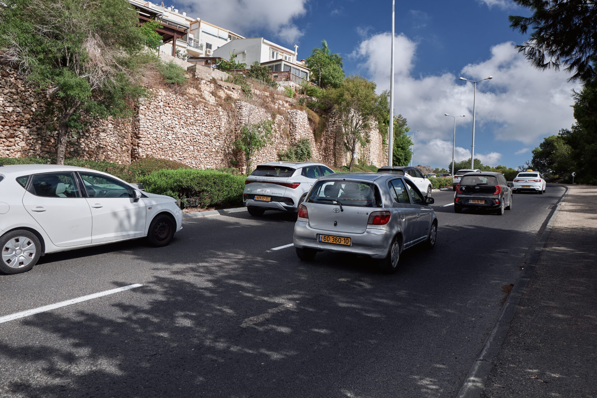 פקק במעלה כביש פרויד (פלימן) (צילום: שרון לייבל)