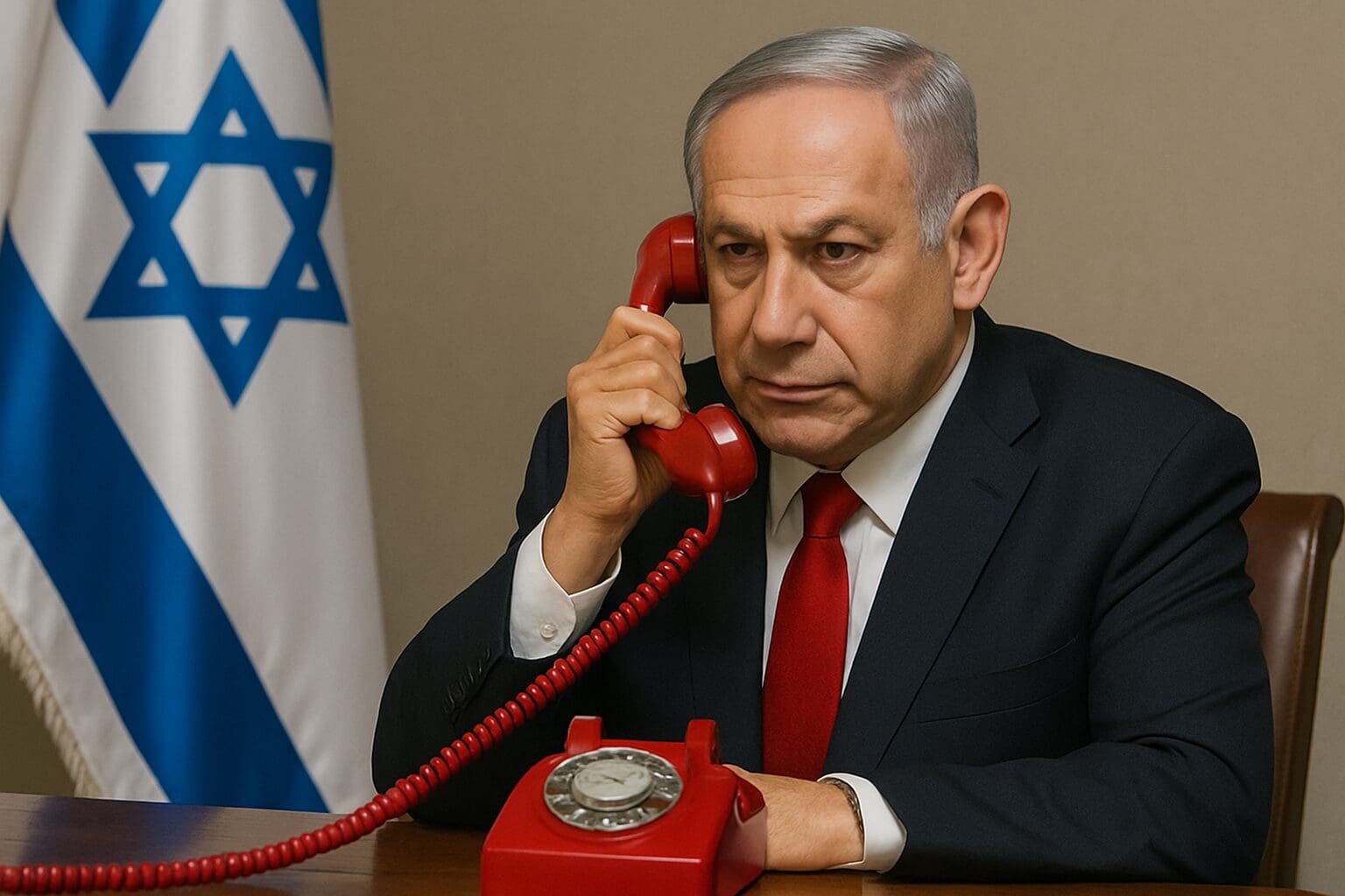 ראש הממשלה משוחח בטלפון האדום (אילוסטרציה: AI)