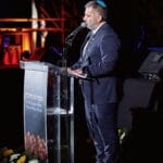 השר אופיר סופר בעצרת יום הזכרון בחיפה (צילום: שרון לייבל)