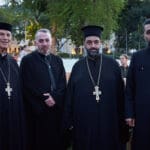 ראשי הכנסייה היוונית קתולית בעצרת יום הזכרון בחיפה (צילום: שרון לייבל)