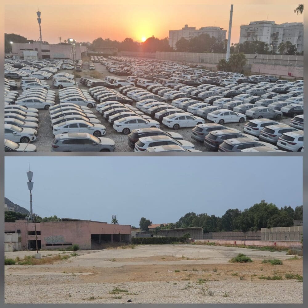 המגרש שפונה לפני ואחרי, ברחוב ההגנה (צילום: ע. חיפה)