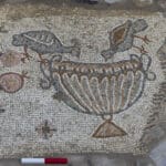 פסיפס שנמצאה בגן לאומי סוסיתא (צילום:  ד"ר מיכאל איזנברג)