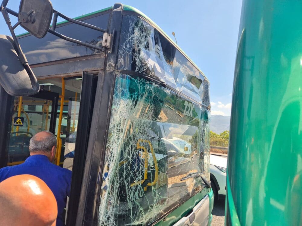 תאונה בין אוטובוסים בצומת כפר חסידים (צילום: איחוד הצלה)