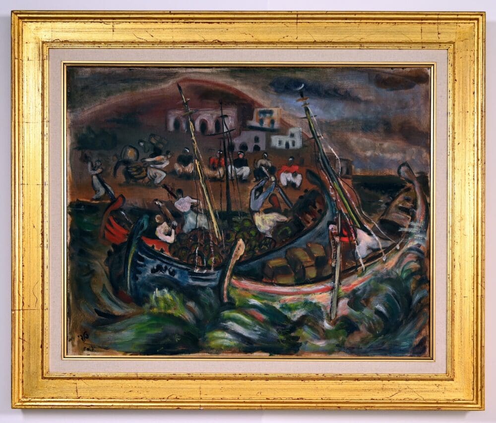 נמל יפו, 1927, ישראל פלדי. מתנת אוסף משפחת שוסטרמן (צילום: מוזיאוני חיפה)