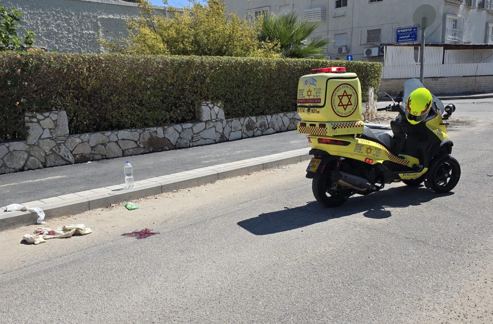 מקום הפגיעה ברוכב הקורקינט (צילום: מד