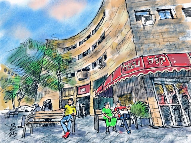 כיכר מסריק (איור ד״ר דוד בר און)
