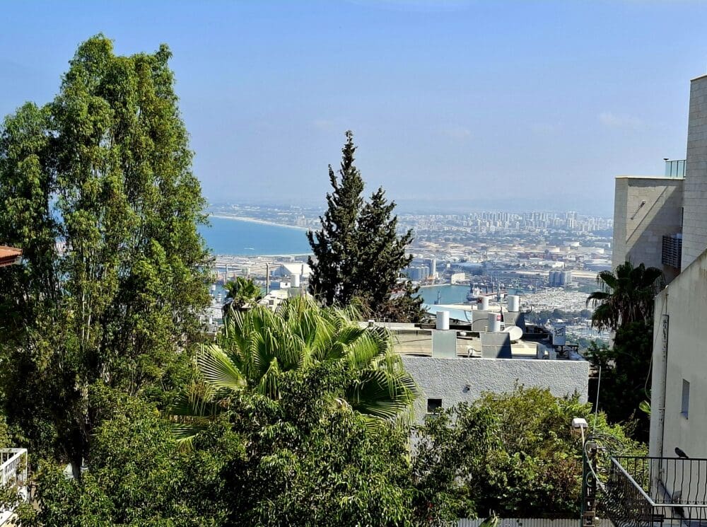בבית אביבה גלברט -הנוף הניבט אל הנמל וירוק הכרמל (צילום: רחלי אורבך)