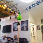 סוכת בית בשכונת השומרונים, חולון – קישוטי הסוכה ע"פ יושביו (צילום: רחלי אורבך)